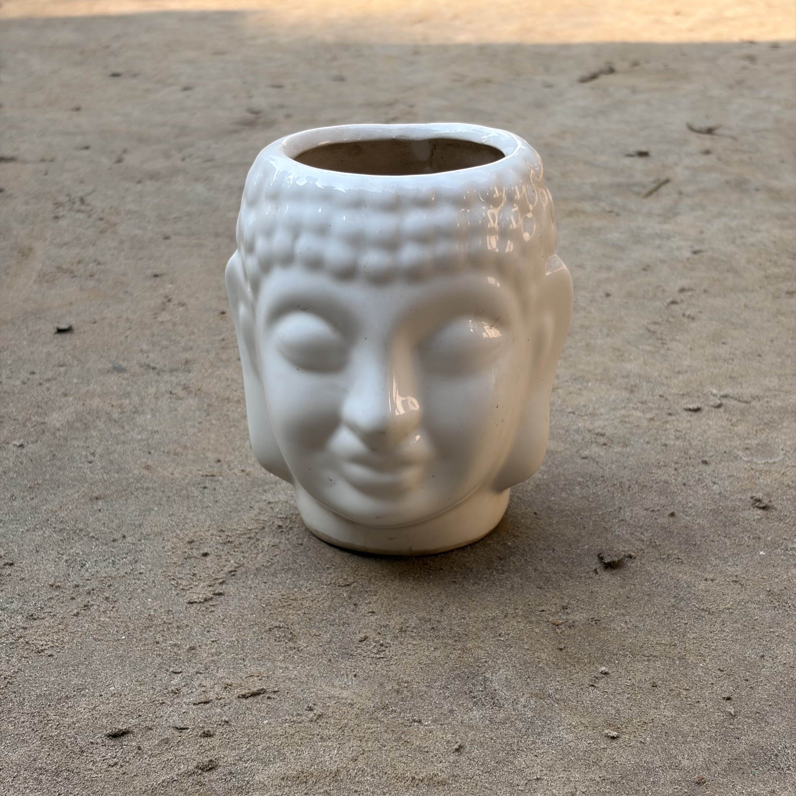 Buddha face 8 inch ceramic pot