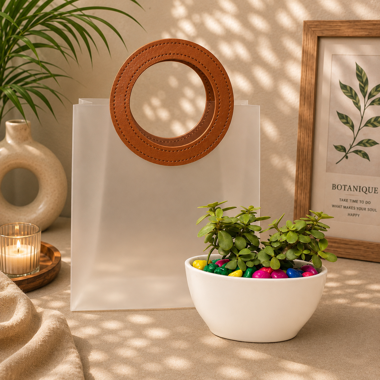 Jade plant with premium transparent bag
